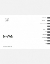 HONDA N-VAN 2022 2023& 2024 OWNERS MANUAL IN ENGLISH